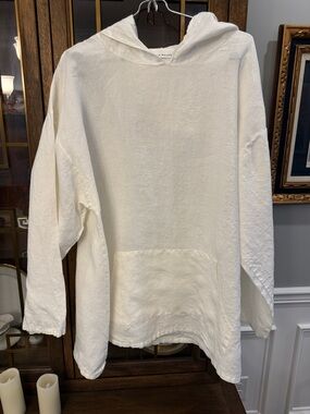 bryn Walker Soft Cream Linen Lightweight Top